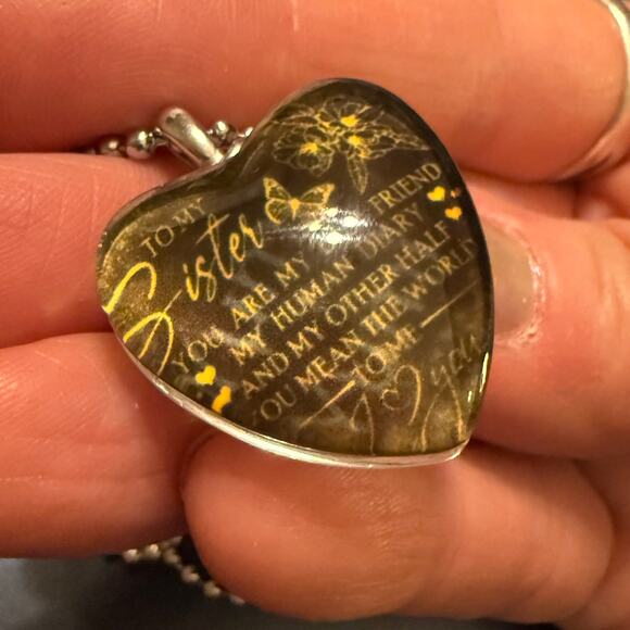 Sister Heart Shaped Double Sided Pendant - Picture 6 of 6